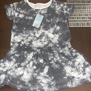 Gray and White Tie-Dye Dress